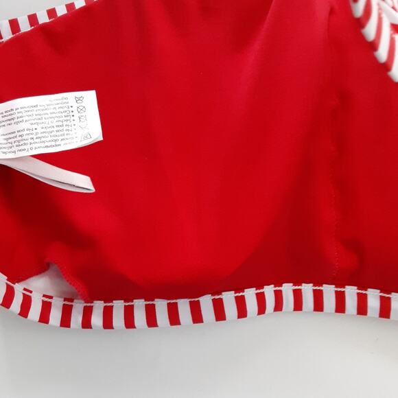 Seafolly Australia Riviera Stripe High Neck Bikini Set Womens 10 Nautical Summer - Picture 7 of 9